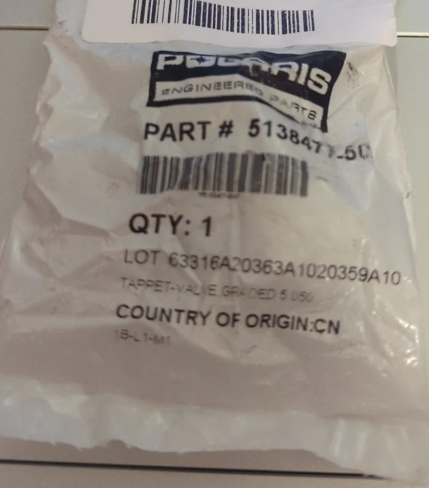 1 Polaris 5138477-505 5.05 Tappet Valve 2014-2024 RZR Ranger 1000 900 570