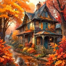 5D Fall Diamond Painting Kits for Adults, Landscape Diamond Art Kits KM203-1