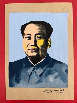 Andy Warhol (Handmade) Mixed Media on Paper Painting signed and stamped