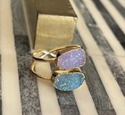 Vintage Double Druzy Quartz Crystal Ring Size 7 — photo 8