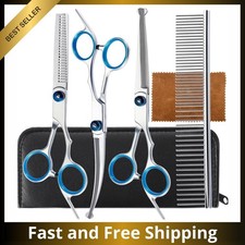 5 in 1 Dog  Cat Grooming Scissors Kit Professional Safety Round Tip Hair Shears