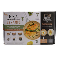 Ninja Extended Life Premium Ceramic 9-Piece Cookware Set CW99009, Pots & Pans