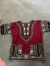 Dashiki Mens Shirt African Top Hippie Vintage Tribal Boho Womens Blouse One Size
