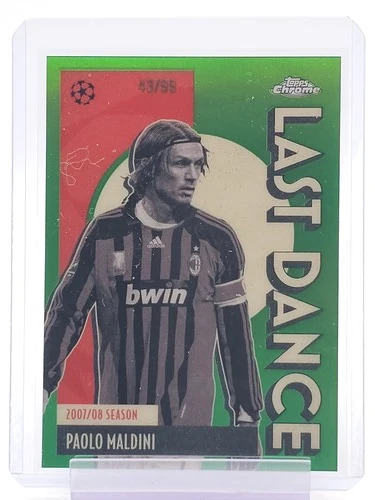 PAOLO MALDINI TOPPS CHROME UEFA LAST DANCE GREEN /99 #LD-11 AC MILAN Q4920
