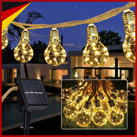 Solar Lichterkette AußEn 7,5M 16 Led GlüHbirnen Wetterfest 8 Modi Vintage