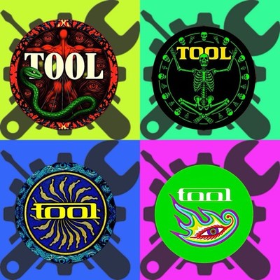 TOOL BAND  VICARIOUS SET   FOUR SUPER TOOL SMALL PINS  