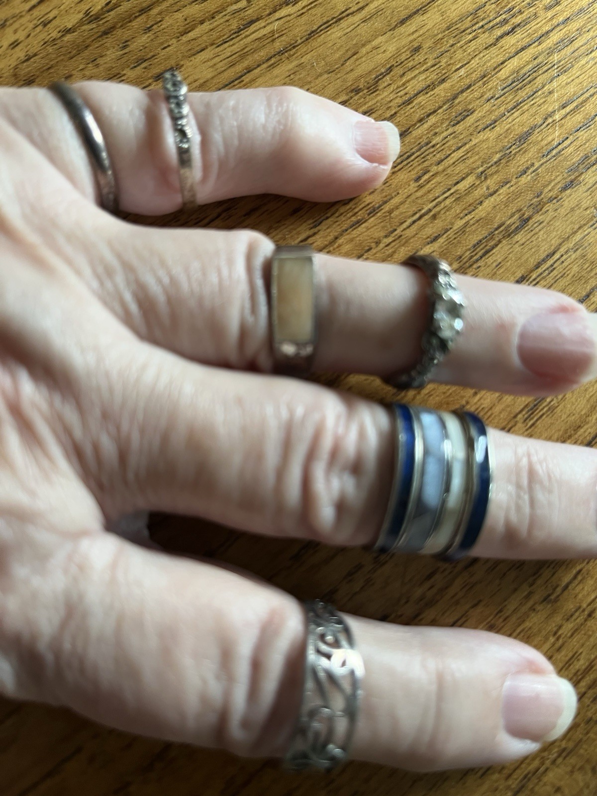 9 Silver Stackable Rings - image 3