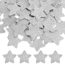 1.4"x1.4" Star Foam Stickers, 240Pcs EVA Glitters Foam Shape Sticker, Silver