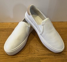 UGG Cahlvan Leather Slip On Sneakers 6.5M Shoes Coconut Milk, White, Cream NWOB