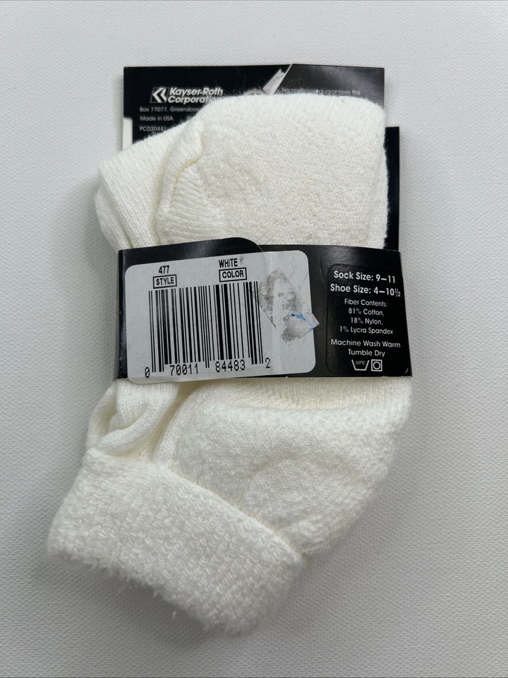 Calcetines De Colección Para Mujer 9-11 Blanco Sin Tonterías Tobillera Deporte Hecho en EE. UU. Años 90 477 Foto 4 de 4