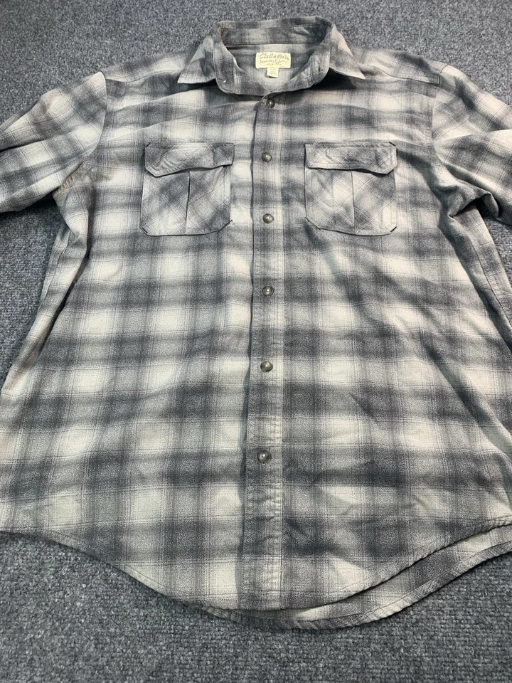 Cabela's Shirt Mens Large Gray Plaid Long Sleeve Button Up Outdoor Camping - Image 4 of 4