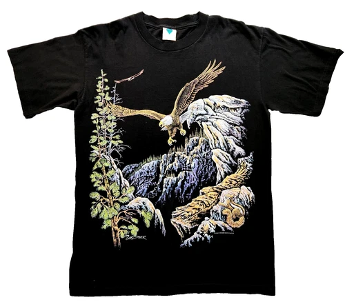 VTG 1995 Gardner Black Sz L EAGLE Graphic T-Shirt 90s NATURE 1990s vintage concert t-shirt, vintage, single stitch, B+ condition
