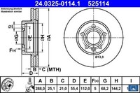 2X Bremsscheibe ATE 24-0325-0114-1 2 Bremsscheiben FüR Ford FüR Seat FüR VW
