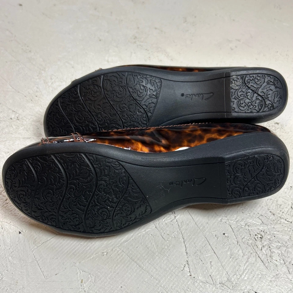 Zapatos planos de ballet Clarks Collection para mujer charol carey talla 7M Foto 4 de 4