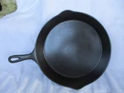 Early "Wagner" Sidney, 0. #10 Cast Iron Skillet Fry Pan w/Heat Ring