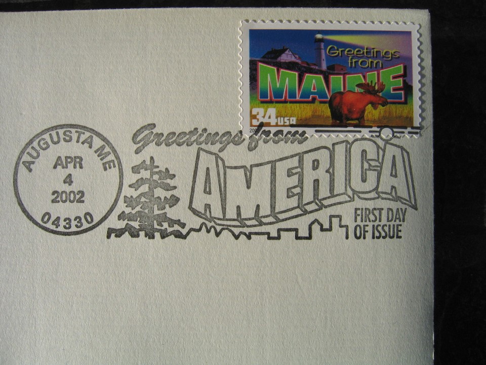 MAINE Greetings From America replica Gold Stamp Golden COVER eBay