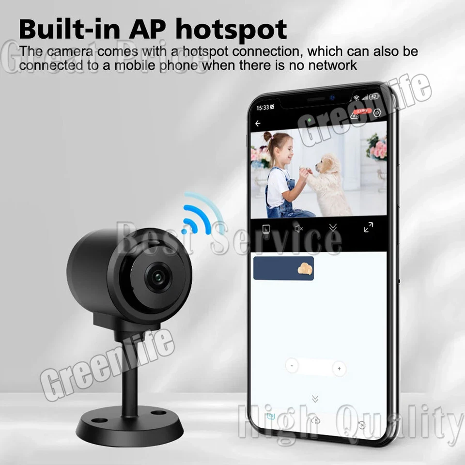 HD Mini WiFi Bluetooty Caméra Chargeur USB Sécurité Détection de Mouvement Vision Nocturne - Photo 4/4