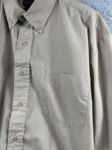 Basic Editions Men's Long Sleeve Taupe Color Button Down Shirt Size L Large - Picture 3 of 10