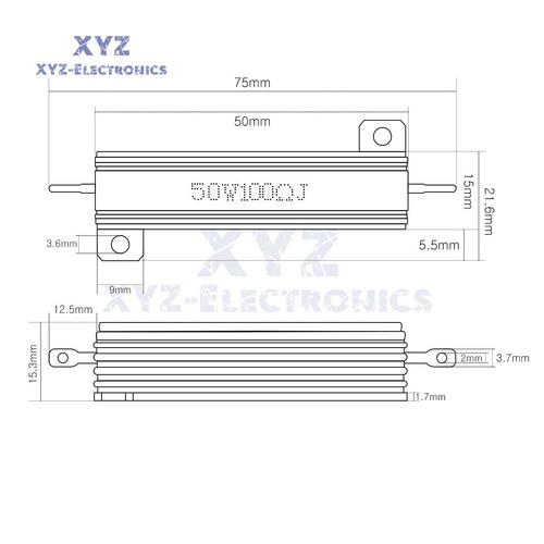 50/100W 0.1-1000Ω Ohm Watt Shell Power Aluminum Housed Case Wirewound Resistor - Picture 42 of 250
