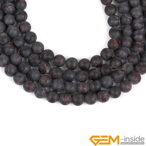 Natural Gemstone Assorted Frosted Matte Round Beads For Jewellery Making 15" - Foto 114 di 661