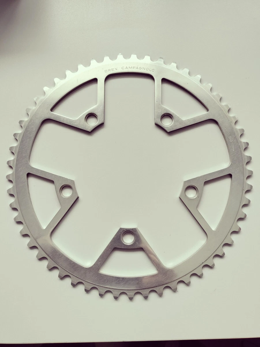 Plateau Campagnolo 53 Dents – BCD 144 Mm – 5 Bras – Alliage – Italie – Occasion