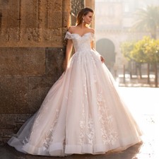 Ball Gown Wedding Dress Off the Shoulder Princess Bride Appliques Wedding Gown