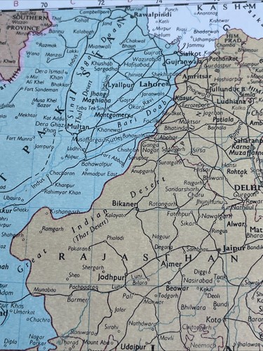 1959: Map Of North Central India Indo Gangetic Plain Vintage Print #51 - Picture 4 of 7