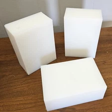 (QTY 3) UHMW Polyethylene Plastic 2-1/2'' x 5'' x 7'' (oversized) FREE SHIPPING