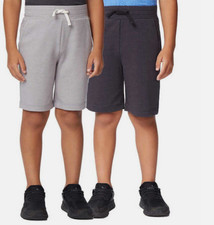 32 Degrees Boys Shorts Quick-Dry Pockets Stretch 2 PACK GRAY/CHARCOAL S NWOT