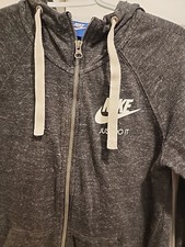Women's Sz. XS Nike long sleeve hooded full zip pockets dark gray