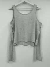 NWT Topshop Twist Back Tank Top Heater Grey Marl XS