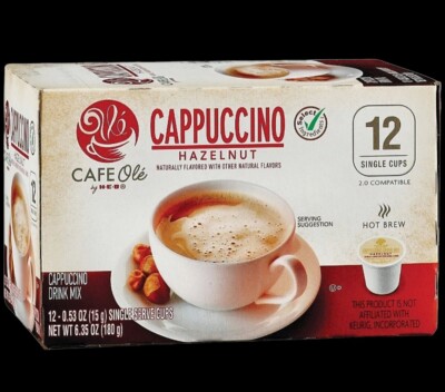 Cafe Ole Hazelnut Cappuccino Single Serve K Cups All In One Mix