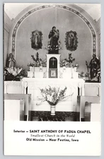 Postcard Interior St Anthony of Padua Chapel Festina Iowa