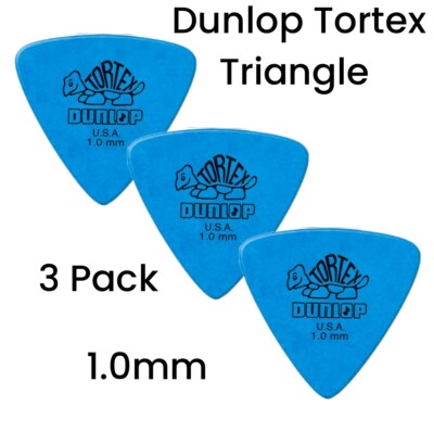 Dunlop Tortex  Triangle Guitar Pick 1.0mm 3 Pack, Blue