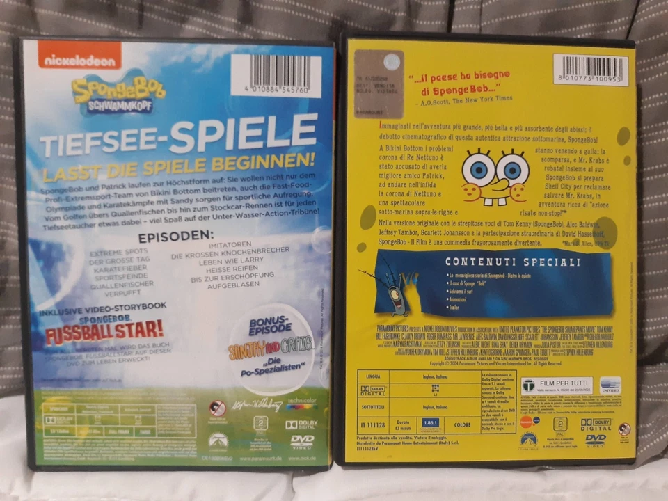 Lot of 2 - SpongeBob SquarePants - Games + Movie (Germany & Italy Imports) DVDs - Image 2 of 4