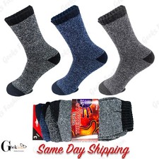 3 Pairs Mens Heated Winter Warm Thermal Boot Heavy Duty Sox Socks Size 10-13