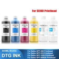 500ML DTG Textile Pigment Ink For Seiko SPT-255 SPT-510 SPT-1020 SPT-508GS 