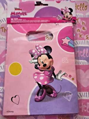 10 Disney Minnie Mouse Geschenktüten, Partytüte, Mitgebseltüten Kindergeburtstag