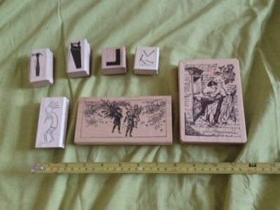 (7) Rubber Stamps FLOWERS, Tools, Kokopelli,  Stamp'n Up, Nature's Blessing