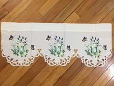 Lavender Herbs Butterflies Window Valance Spring Herb Embroidered Cutout Valance