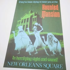 Haunted Mansion Poster Authentic Disney Disneyland 12x18 New Orleans Square