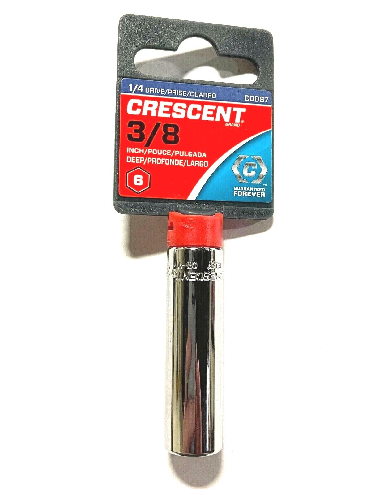 Crescent 1/4" Drive 3/8" Deep Socket Full Polish Chrome CDDS7