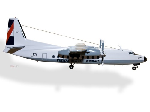 Fairchild Hiller 227 Fuerza Aerea Uruguaya Mahogany Wood Handcrafted Model - Picture 2 of 11