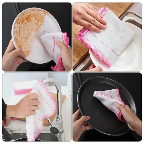15pcs Kitchen Dish Cloths Cotton Highly Absorbent Dishcloth Towels Washing Rags - Picture 6 of 7