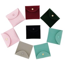 UK Velvet Soft Pouches Button Bow Bag Jewellery Drawstring Wedding Party Gift 