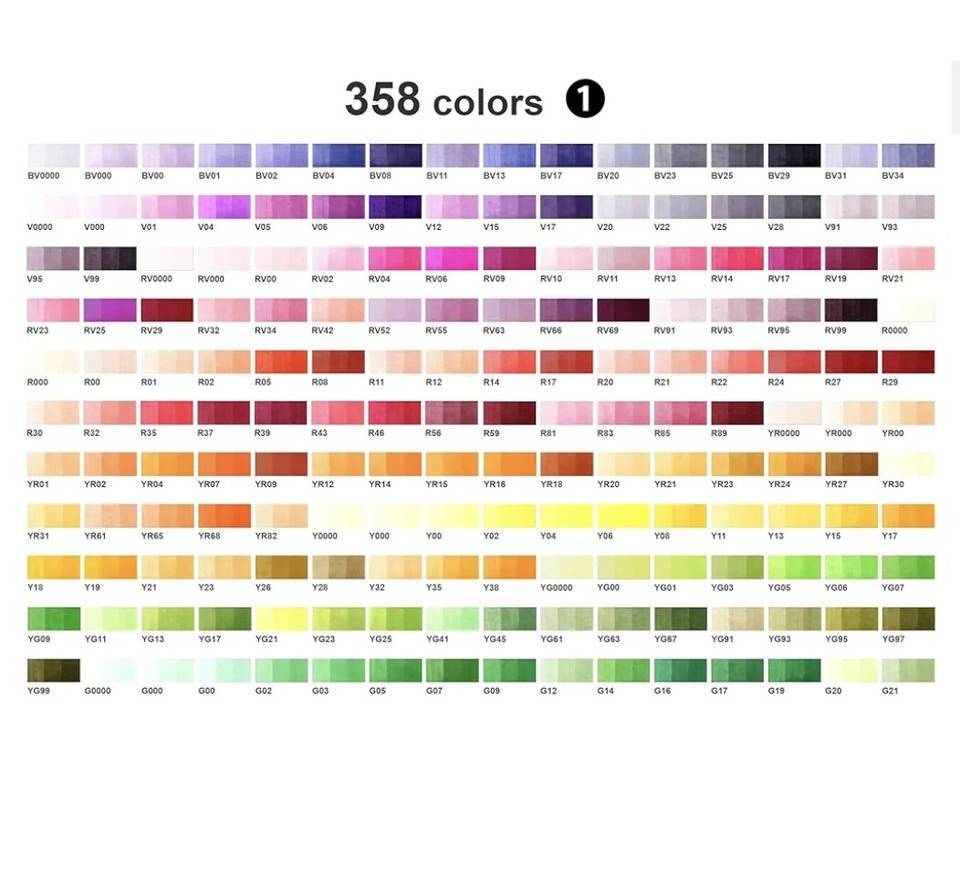 358 Copic marker pen Sketch All color set 358 colors Too New Well Stock ...