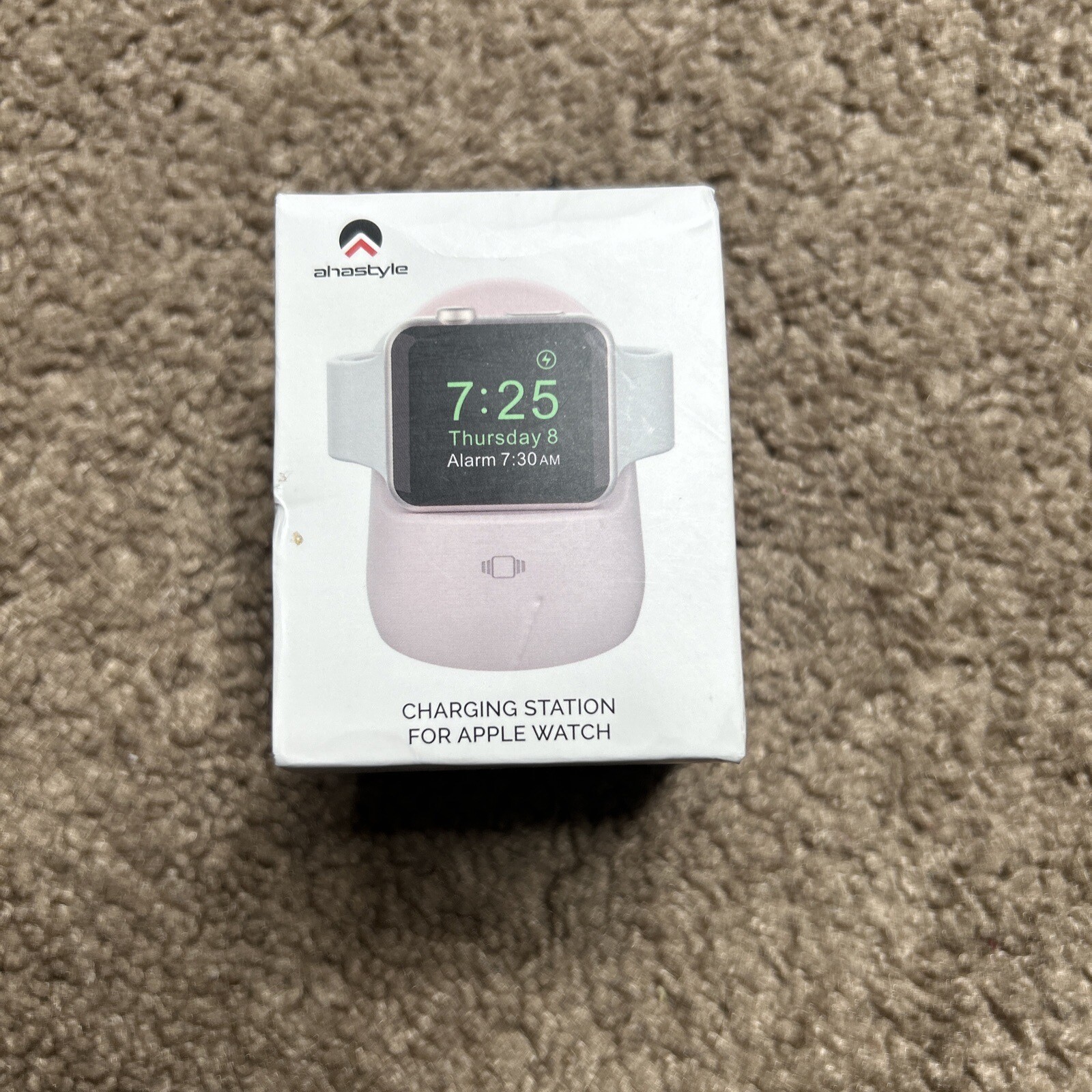 Ahastyle Pink Silicone Apple Watch Charging Stand New-image