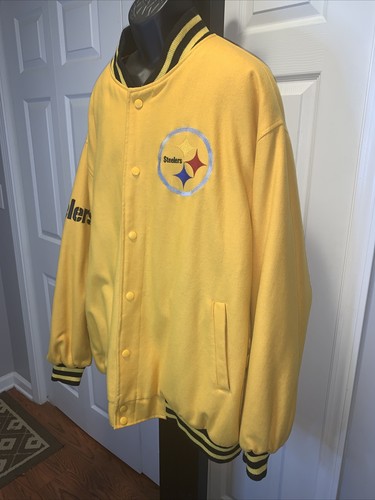 G-lll NFL Pittsburgh Steelers Bomber Jacket Wool Blend Leather Logo Size 5XL - Picture 5 of 12