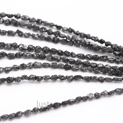 Natural Black Rough Diamond Beads Top Quality Natural Raw Diamond 15 inch Strand