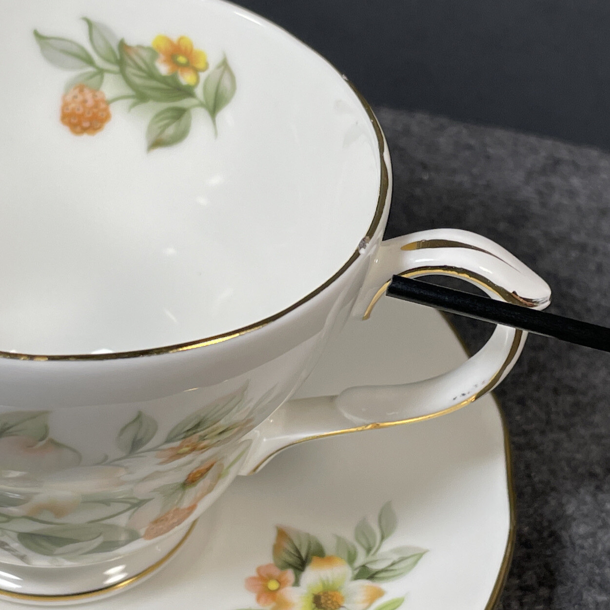 Duchess Fine Bone China Dogwood Tea Cup and Saucer Made in England 397 Gold Trim eBay